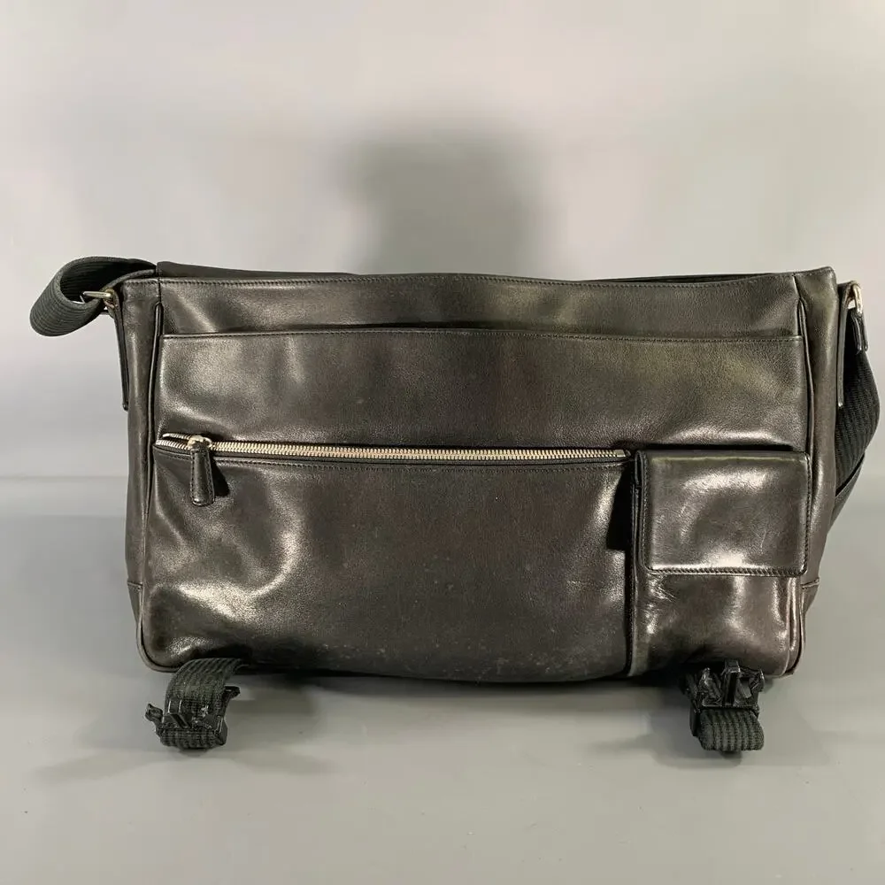COACH Black Cowhide Leather Messenger Bag